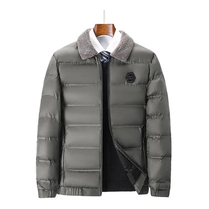 Winter Jacket Men Fleece Collar Graphene Self-heating Thicken Warm Casual Parkas Man Quality Cold Protection Coat Male Overcoat