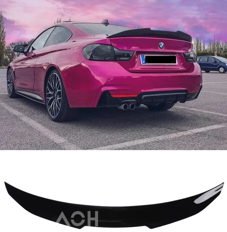Rear Trunk Spoiler Bumper Lip For BMW 4 Series F32 F33 F36 Carbon Fiber PSM M4 MP Style Wing Tail Kit 2014-2020 Gloss Black