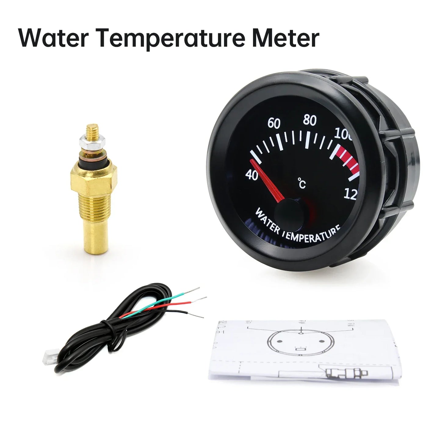 2'' 52mm Racing Car Indicator Water Temp Gauge Oil Temp Meter Voltmeter Oil Press Vacuum Boost Air Fuel Ratio EGT Instrument