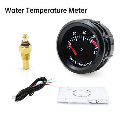 2'' 52mm Racing Car Indicator Water Temp Gauge Oil Temp Meter Voltmeter Oil Press Vacuum Boost Air Fuel Ratio EGT Instrument
