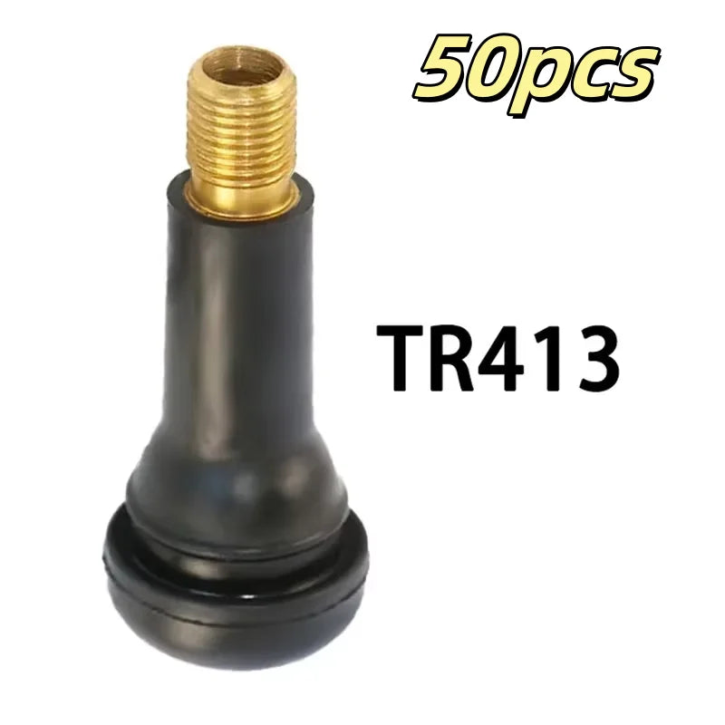10Pcs TR413 Snap In Type Rubber Valve Tool Set Tubeless Tyre Valves Stems Rubber Valve Stems Car Accessories Parts Replacement