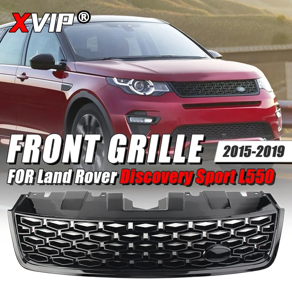 XVIP Honeycomb Style Black Upper Grille Mesh Vent Trim Car Exterior Accessories For Land Rover Discovery Sport L550 2015-2019
