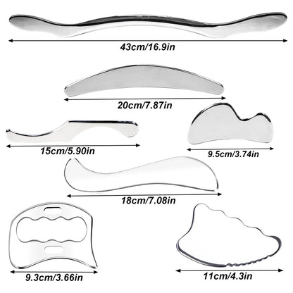 1/4/5/7pcs Stainless Steel Gua Sha Scraping Massage Tool Set IASTM Tools Great Soft Tissue Mobilization Tool