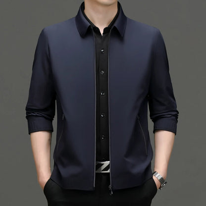 High End Anti Wrinkle Mature Men Business Dad's Outfit Casual Blazer Jacket Autumn Windbreaker Middle Aged Executive Coats