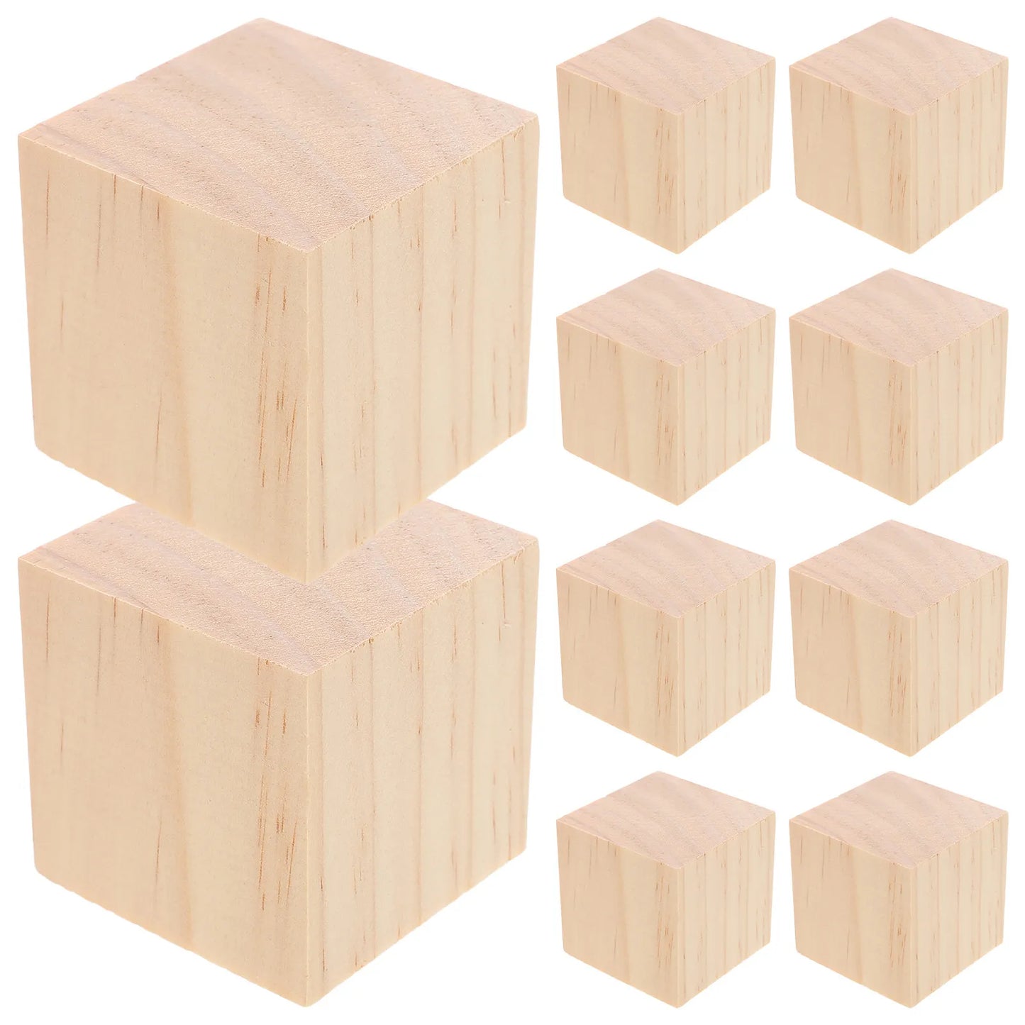 20Pcs Craft Wood Blocks Natural Solid Wood Squares 5Cm Blank Cubes for Painting Doodling Kids Learning Tools Family Interactive