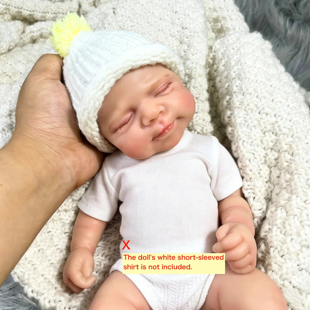 Mini 13 Inch Pascale Reborn Doll Full Solid Silicone Body Adorable Doll Toy Birthday Christmas Gift