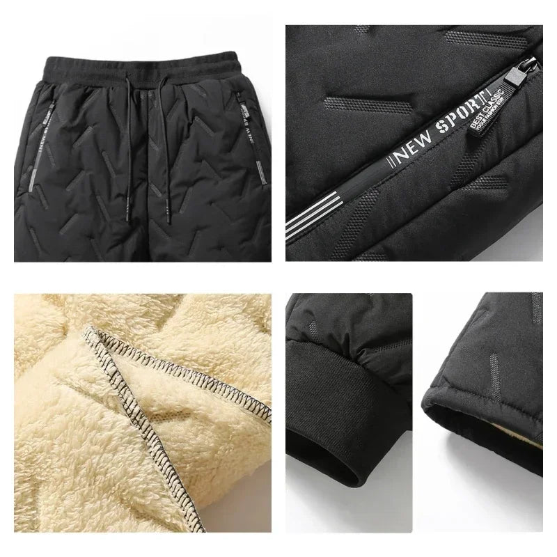 Winter Fleece Pants Men Lambswool Thicken Warm Waterproof Trousers Male Casual Outdoor Thermal Man Joggers Sweatpants Big 6XL7XL