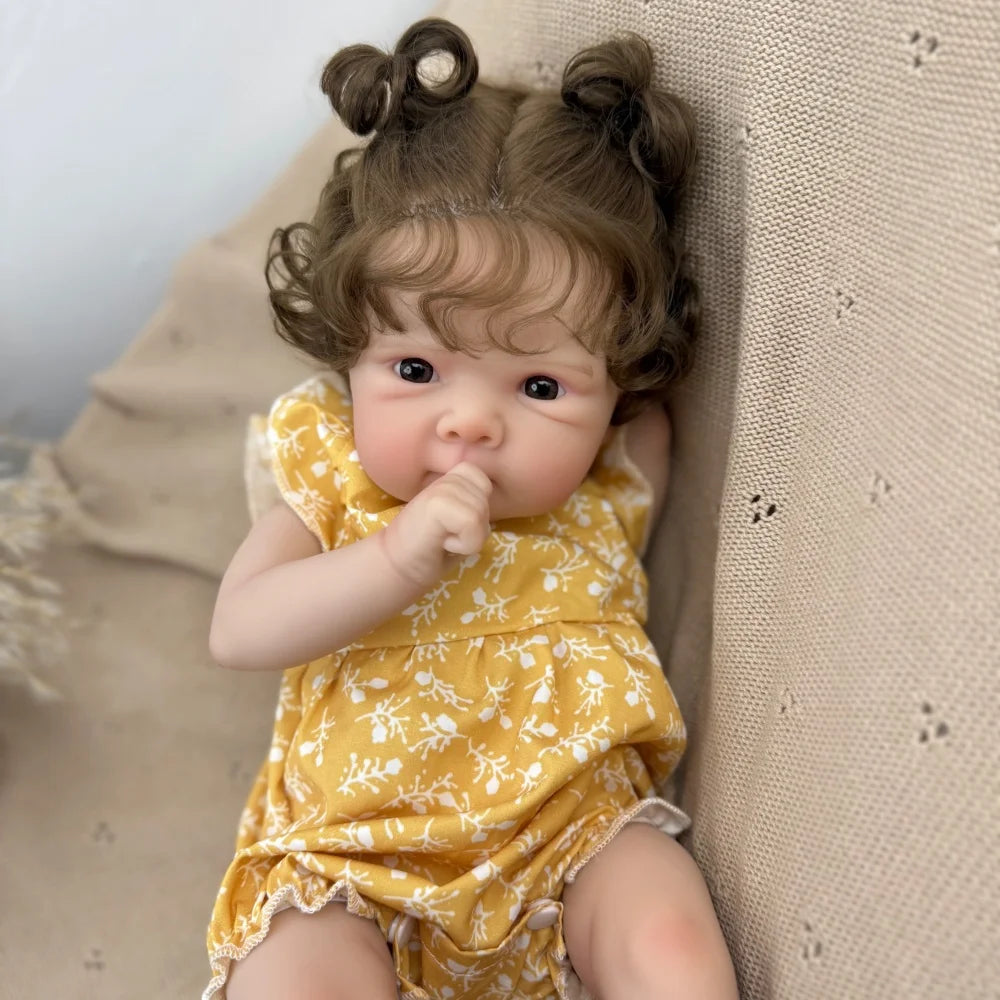 AONPENG 45cm Lifelike Reborn Baby Doll Toy with Vinyl Limbs And Cloth Body Kid's Fashion Birthday Gift Playhouse Bedtime Toy