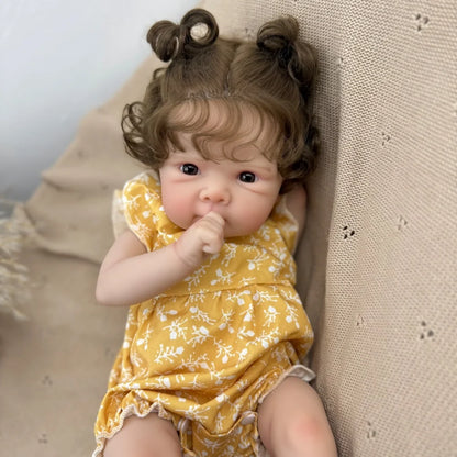 AONPENG 45cm Lifelike Reborn Baby Doll Toy with Vinyl Limbs And Cloth Body Kid's Fashion Birthday Gift Playhouse Bedtime Toy