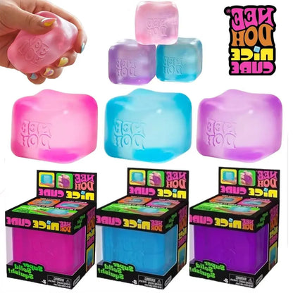 Schylling NeeDoh Solid Cube Sensory Squeeze Toy Stress Relief Anxiety Reliever Squishy Stress Buster for Sensory Needs