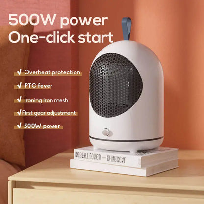 500W Desktop Heater Silent Electric Heater Suitable for Home Office and Small Portable Heater
