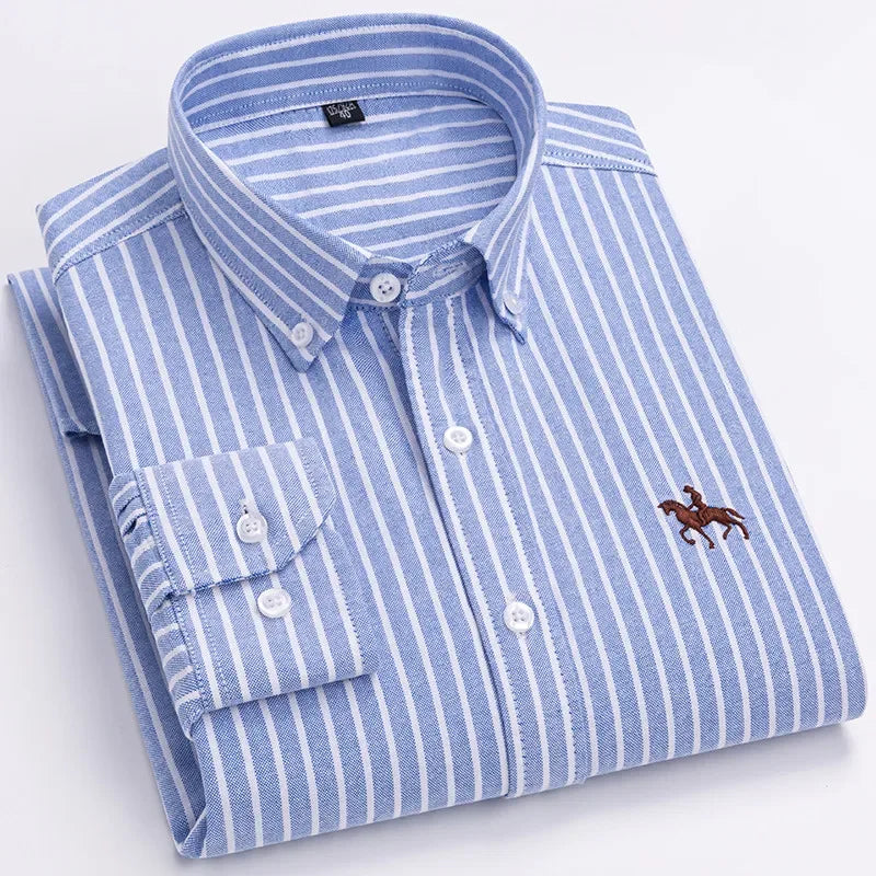 Fashionable Cotton Men's Shirt Long-Sleeved Oxford Soft Comfortable And Breathable Classic Versatile Business Casual Men's Shirt