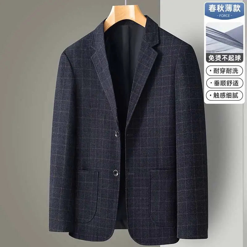 2025 New Business Dinner Gentleman Slim Gentleman Group Dress Fashion Men British Style Dress Best Man Plaid Plaid Plaid Blazer