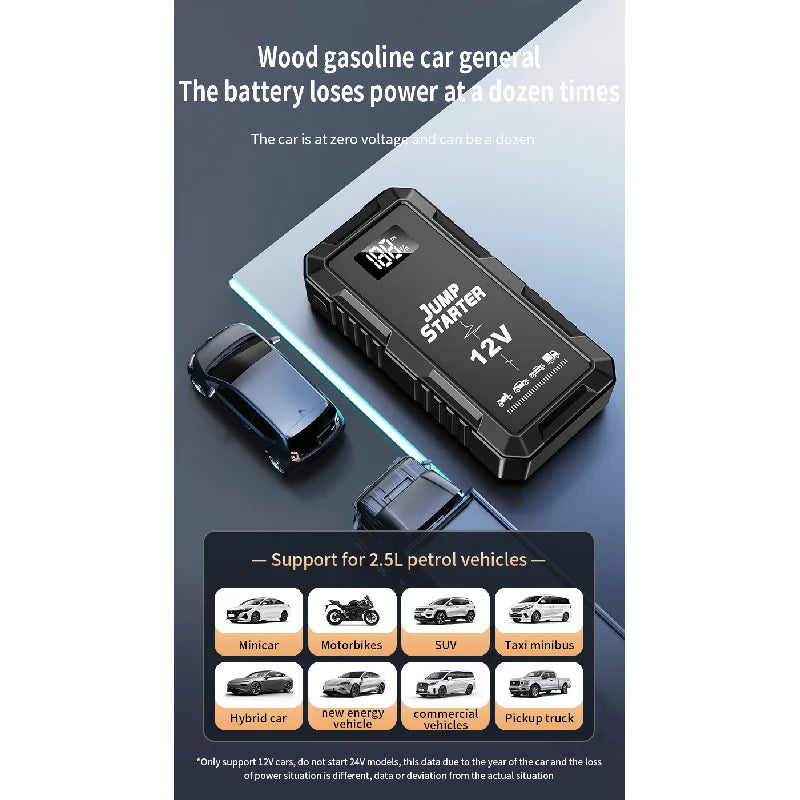 Portable Car Jump Starter Device Emergency Boosters High-power Automobile Bank Powerful Supply With Lighting Accessory