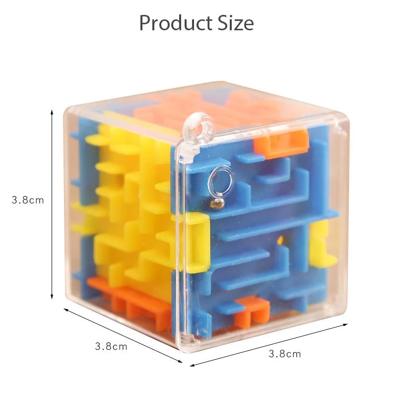 1pc Kids 3D Maze Puzzle Six-sided Rolling Ball Game Labyrinth Children Balance Training Educational Toys