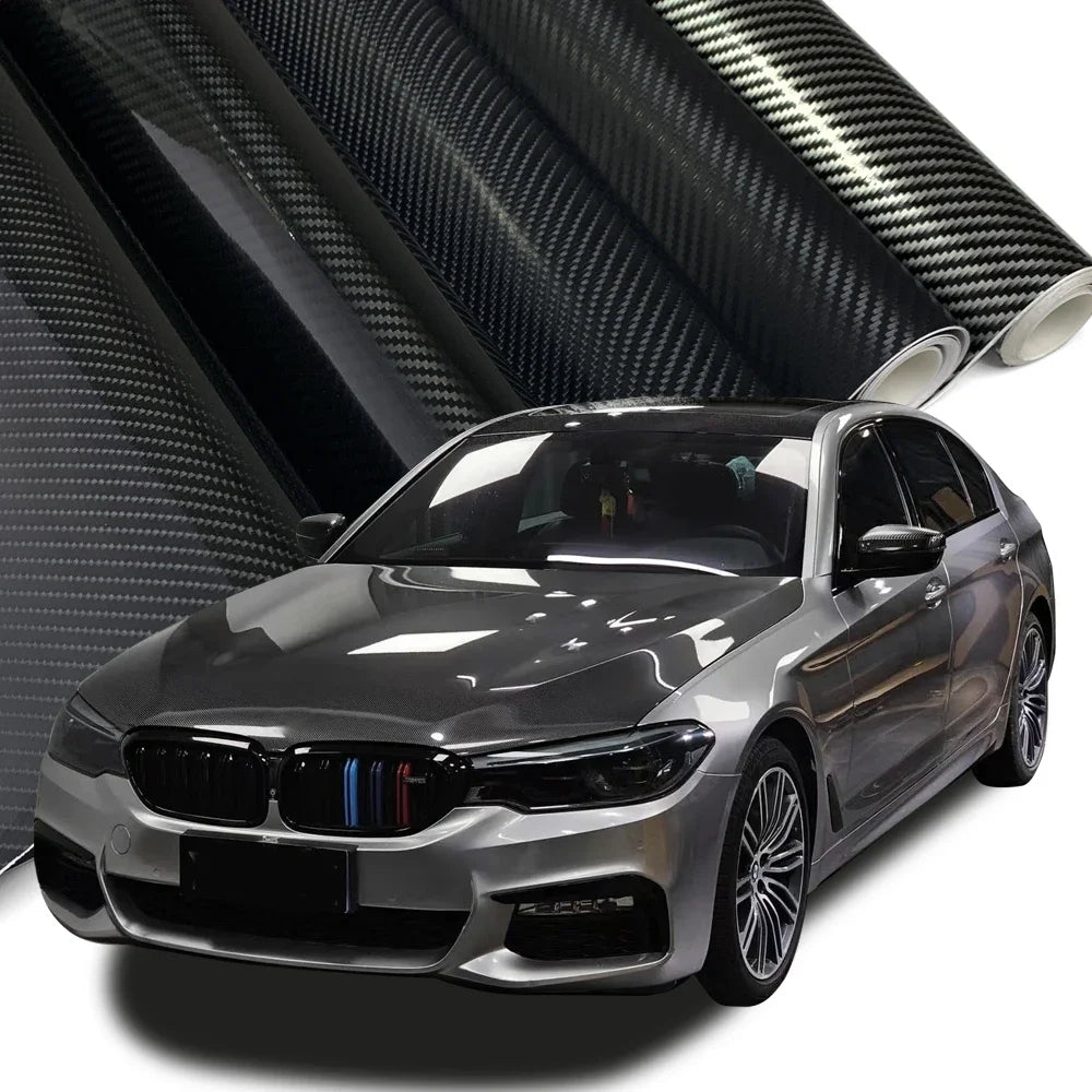 Car Stickers Black Carbon Fiber Vinyl Wrap Film 150*50cm Gloss Carbon Fiber Motorcycle Wrap Waterproof Film for Cars Accessories