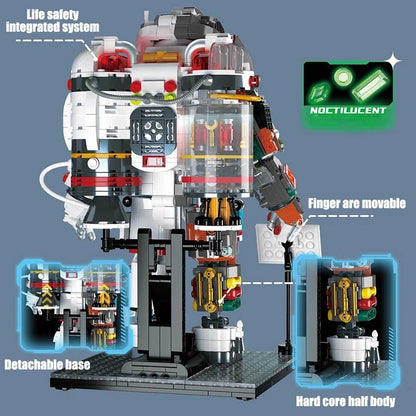 Space Warrior Astronaut Robot Luminous Building Block Set - DIY Exploration Toy for Boys And Children Birthday Gift