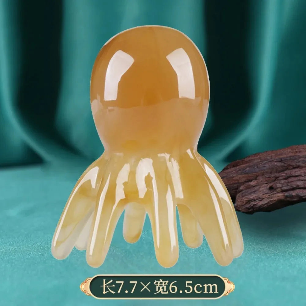 4PCS Resin Octopus Scalp Massage Brush Meridian Scraping Acupuncture Gua Sha Fatigue Relief Relaxation Tool for SPA