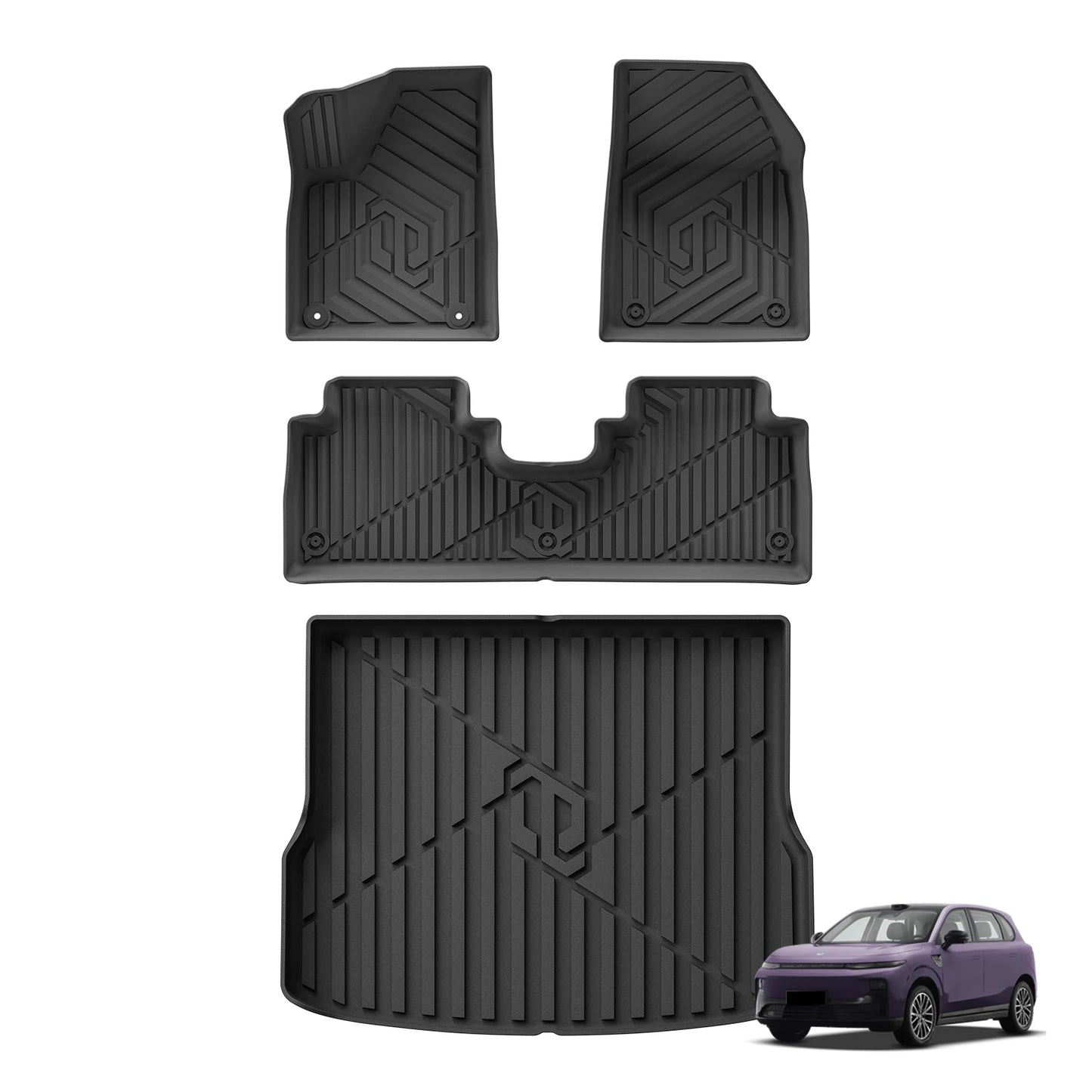 for Leapmotor B10 2025 2026 Car Floor Mats Cargo Liner Trunk Pad TPE 3D Foot Mat Left Hand Drive Waterproof All Weather BLACK