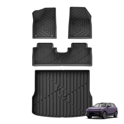 for Leapmotor B10 2025 2026 Car Floor Mats Cargo Liner Trunk Pad TPE 3D Foot Mat Left Hand Drive Waterproof All Weather BLACK