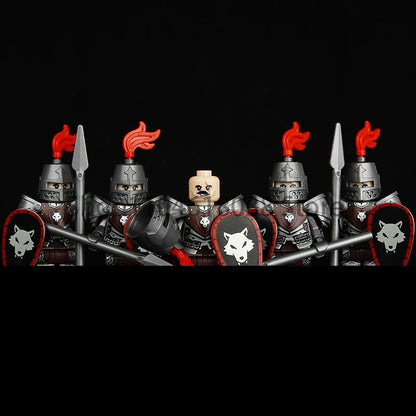 Green Dragon Raven Knights Shield Action Figures MOC Medieval Ancient Knights Scene Building Block Creative Toys for Children