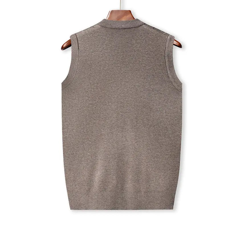 2025 Autumn Winter Men's Knitted Cardigan Vest Thickened Shawl Collar Button Casual Knitwear Stylish Korean Outdoor
