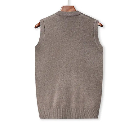 2025 Autumn Winter Men's Knitted Cardigan Vest Thickened Shawl Collar Button Casual Knitwear Stylish Korean Outdoor