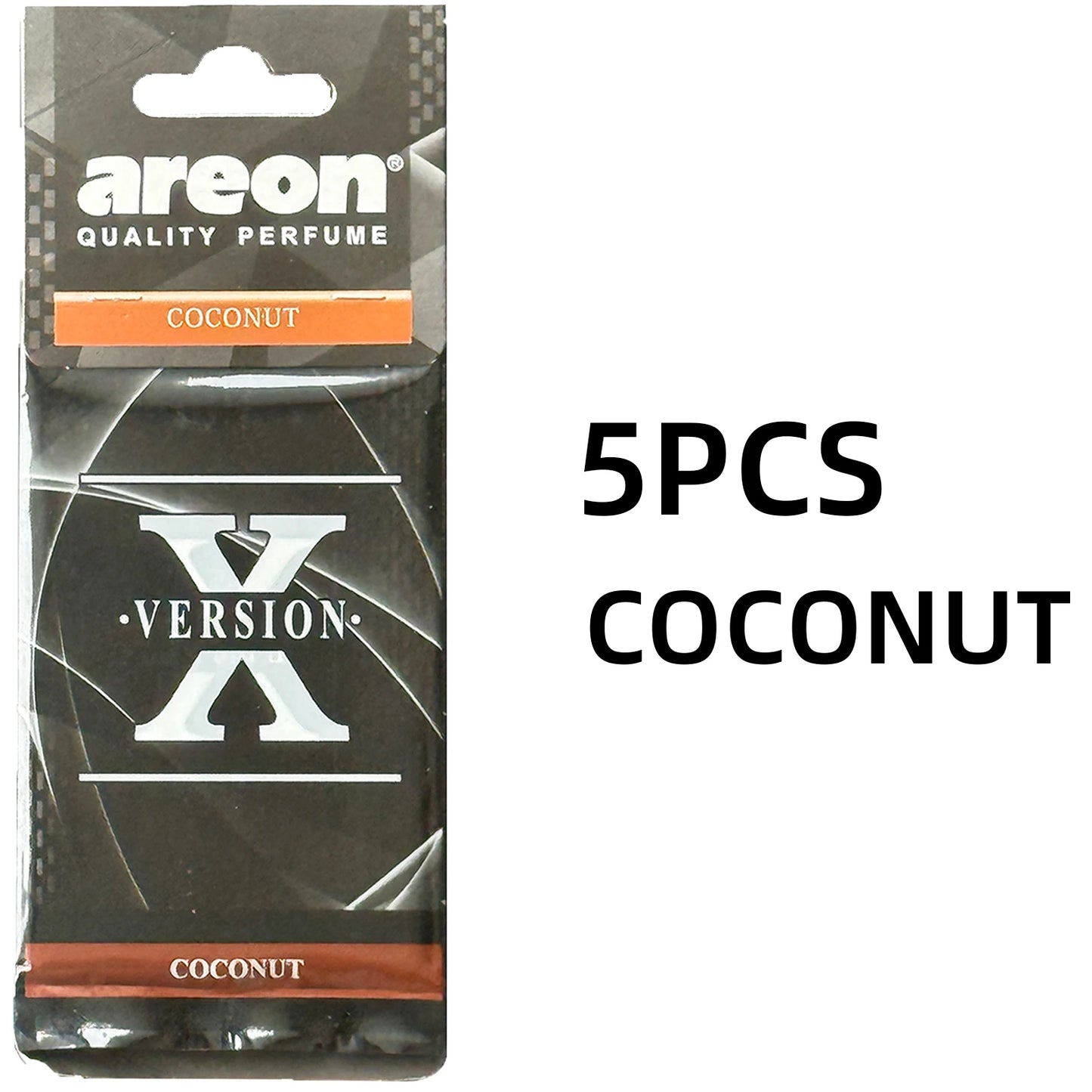 areon 5/20pcs COCONUT Scent Car Air Freshener, Natural Tea-Scented Paper, Car-Mounted Hanging Type, Car Interior Accessories