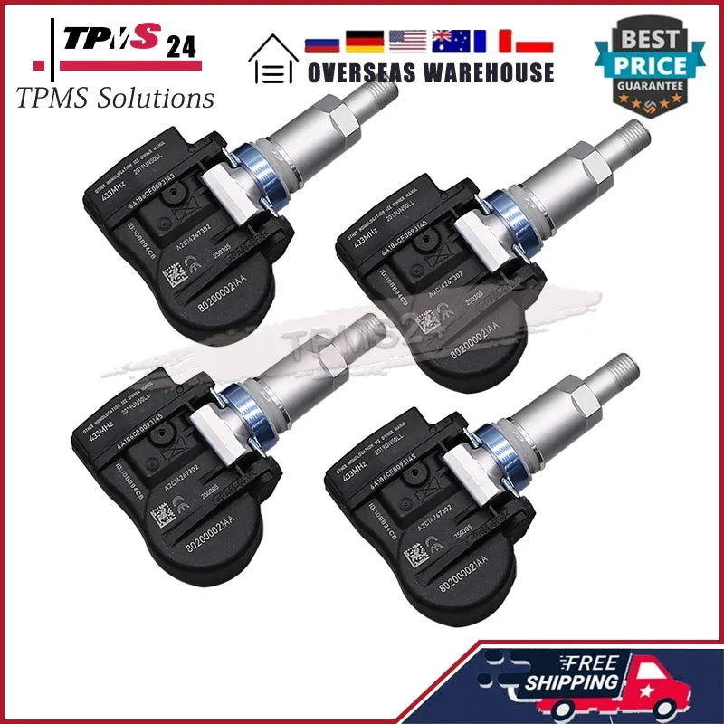 4PCS 433MHZ TPMS Tire Pressure Sensor 802000021AA For Chery Arrizo 5 GT Plus 5e 7 7e 8 EX GX e Fulwin A8 E3 Tiggo 3 3X 3xe 5 5e