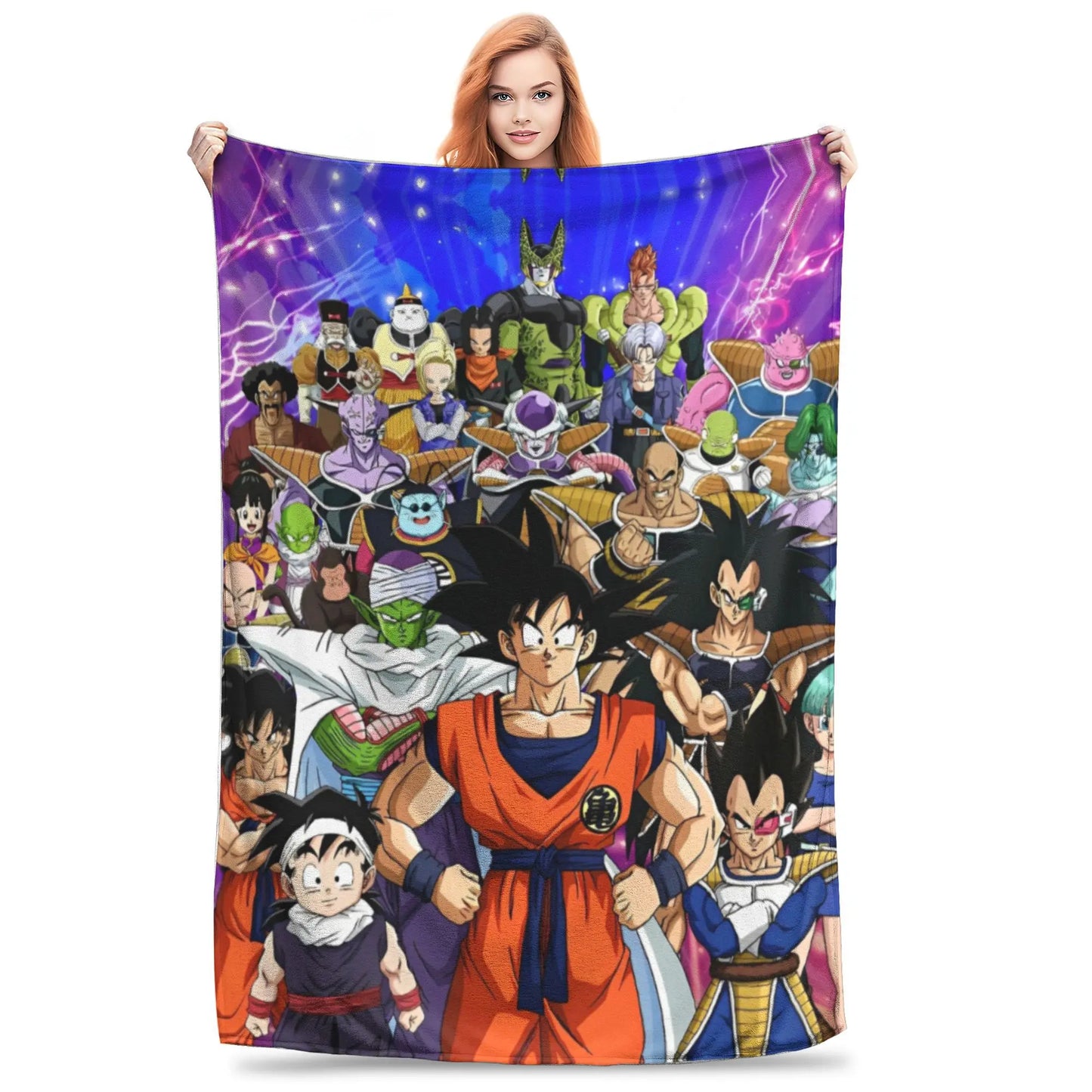 Dragon Ball Blanket Anime Goku Pattern Soft Throw Blankets for Bed Bedroom Quilt Air Conditioning Personalised Warm Bedspread