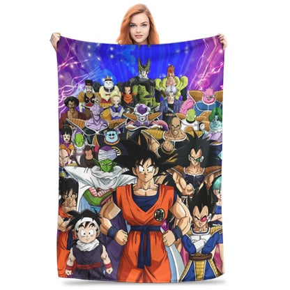 Dragon Ball Blanket Anime Goku Pattern Soft Throw Blankets for Bed Bedroom Quilt Air Conditioning Personalised Warm Bedspread