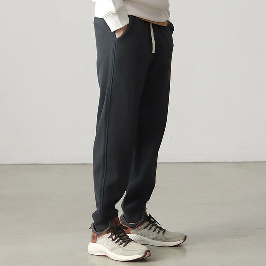 Autumn Winter New American Retro Thick Knitted Sweatpants Men's Simple Elastic Waist Drawstring Sport Casual Ankle-tied Pants
