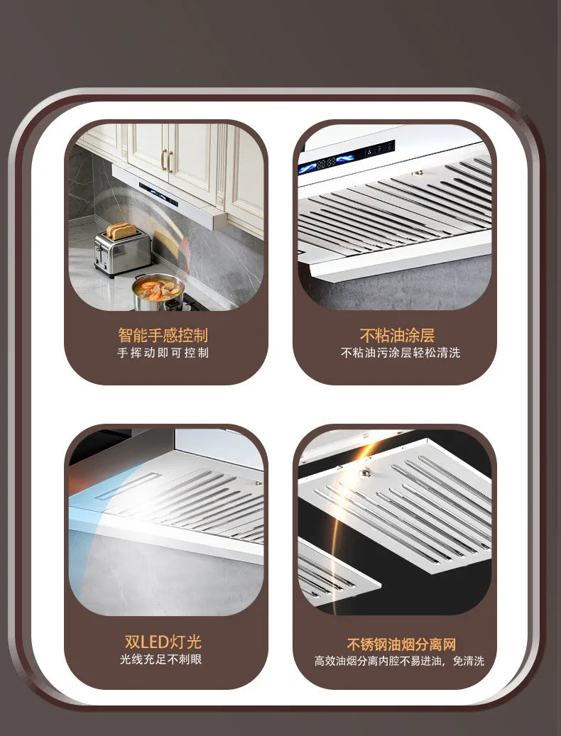 600/700 Ultra-thin Mini Range Hood for Home Kitchens, Small Apartments, and Apartments - Oil and Fume Separator