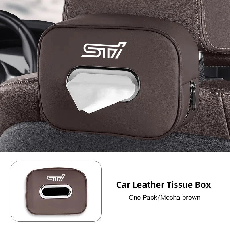 High-capacity Car Interior Tissue Box Kleenex Storage Bag Accessories For Subaru STI Forester Impreza Legacy Outback XV BRZ WRX