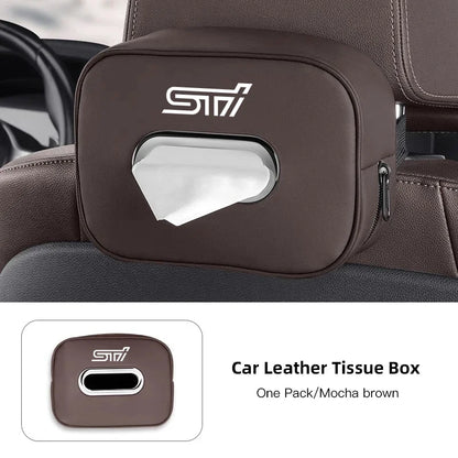 High-capacity Car Interior Tissue Box Kleenex Storage Bag Accessories For Subaru STI Forester Impreza Legacy Outback XV BRZ WRX