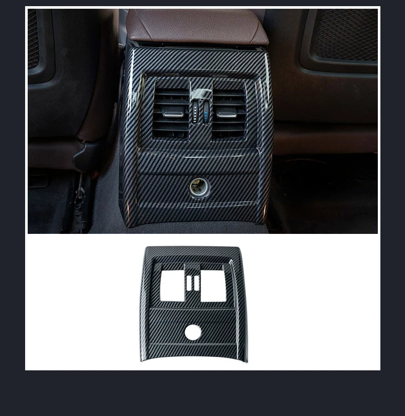 LHD Car Styling Carbon fiber Center Console Air outlet Panel Cover Trim Stickers frame For BMW F30 F31 F32 F34 F36 Accessories