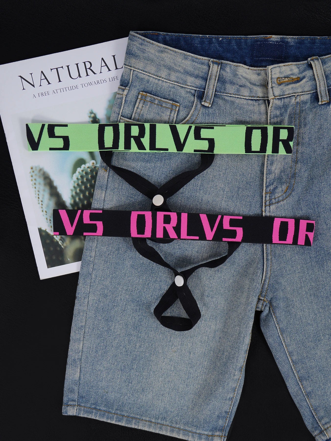 3 PCS Men's ORLVS Letter Waistband Sexy Jockstraps Multicolor Removable Snap Crotch Underwear