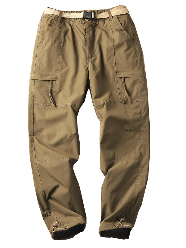Men's Winter Thick Outdoor Workwear Trousers Waterproof Windproof Warm Cotton Straight Leg Mountain Climbing Pants High Waist...