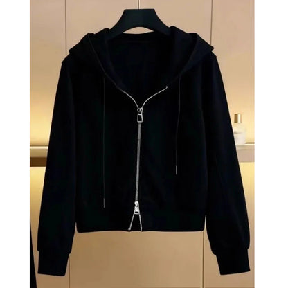 Women's Fleece Lined Thick Casual Sports Suit Set Hoodie Jacket Wide Leg Pants Two Piece Set Autumn Winter Fashion New Style