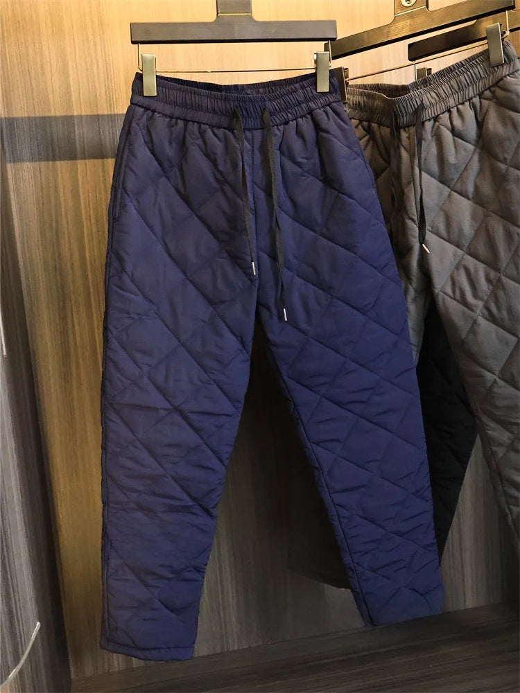 Warm Casual Cotton Pants Men's Autumn Winter Trousers with Cotton  3D Tailoring Faionable Urban Sle Long Pants