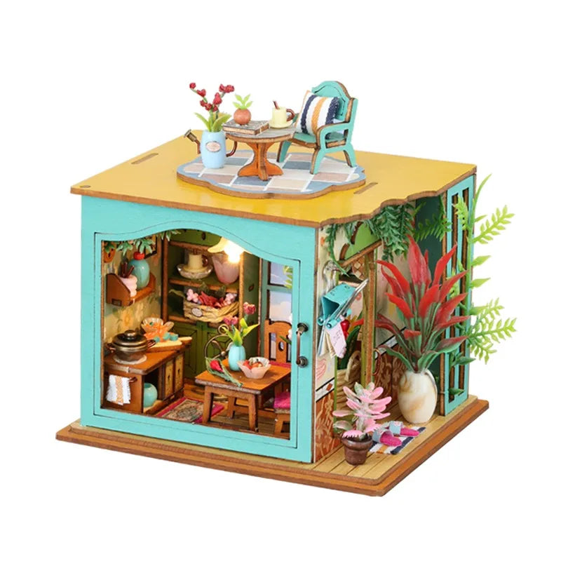 DIY Doll House Toys Wooden Kit Dollhouse Home Roombox Miniature Case Handmade Building  Models Birthday Gifts Creative Gift
