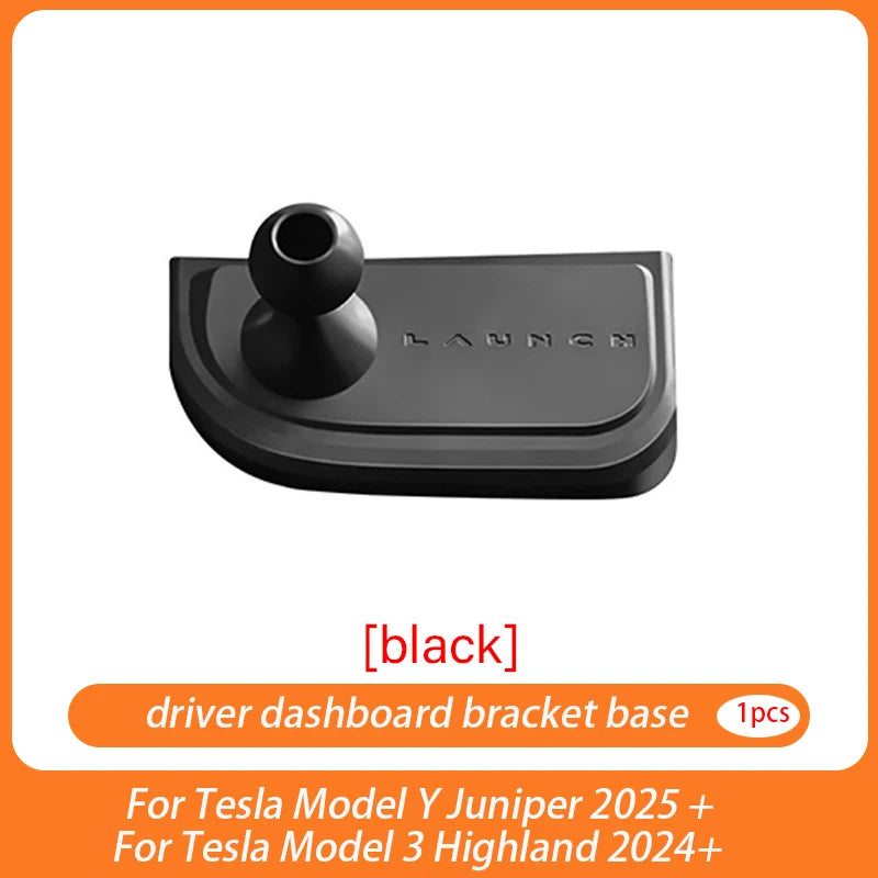 Base Magnetic Phone Holder For Tesla Model YL/Y Juniper 2025 Model 3 Highland 2024 + ABS Rotatable Bracket Non-Shaking Car Mount