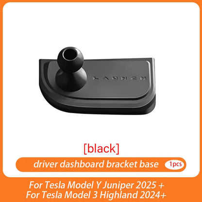 Base Magnetic Phone Holder For Tesla Model YL/Y Juniper 2025 Model 3 Highland 2024 + ABS Rotatable Bracket Non-Shaking Car Mount