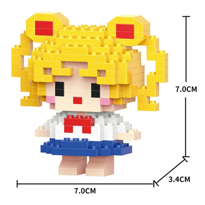 Cartoon Anime Hello Kitty Panda Refrigerator Magnet Blocks Kuromi My Melody Cinnamoroll Building Blocks Toy Kids Birthday Gift