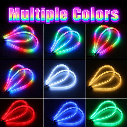 Dynamic Drl RGB Universal LED Headlights Strip Sequential Tun Signal Strip Neon Welcome Lamp Daytime Running Lights APP Control