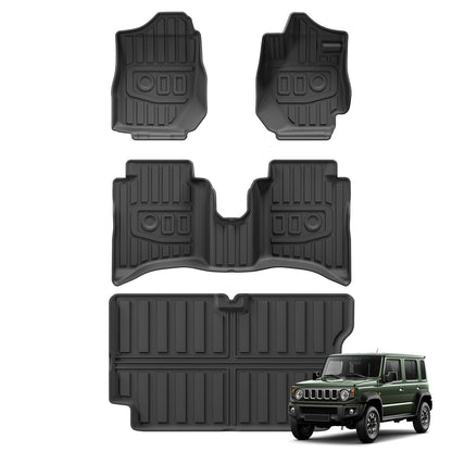 Smabee RHD for Suzuki Jimny XL 5-Door Auto Transmission 2023-Onwards Car Floor Mats Trunk Pad TPE 3D Foot Mat Black