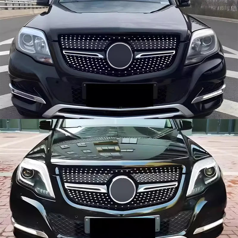 2013 To 2015 for Mercedes-Benz GLK Class X204 GLK260 GLK300 GLK350 Front Bumper Grille Racing Grill Hood Mesh Diamond Style Grid