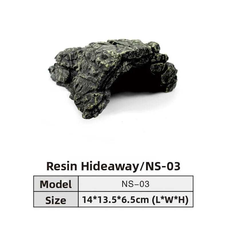 Nomoypet NS162 Rock Cave Simulation Pet Reptile Spider Turtle Sunbathing Platform Hideout Caves for Pets Reptiles Supplies