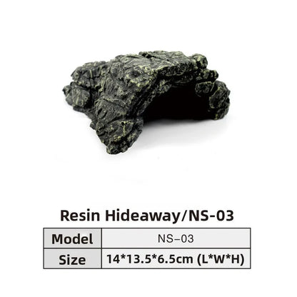 Nomoypet NS162 Rock Cave Simulation Pet Reptile Spider Turtle Sunbathing Platform Hideout Caves for Pets Reptiles Supplies