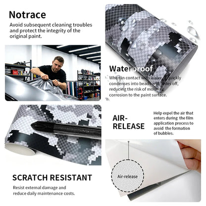 Camouflage Printing Car Wrapping Sticker Waterproof Automotive Vinyl for Motorcycle Self-adhesive Car Decals and Graphics Wrap
